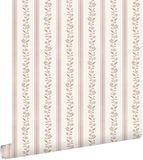 ESTAhome behang bloemen en strepen paars - 50 x 900 cm