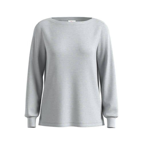 s.Oliver Fine Knit Jersey Top Light Grey