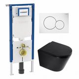 Geberit QeramiQ Dely Toiletset - Hangend toilet met Geberit UP720 inbouwreservoir, softclose zitting en witte bedieningsplaat