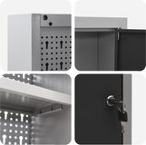 vidaXL Armoire à outils noir et gris 100 x 20 x 55 cm acier