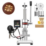 VEVOR machine à estamper et à emboutir 10 x 10 cm | Pour le travail du cuir, pression 160 kg, course 40 mm, fixation de la broche, avec panneau de commande numérique, température