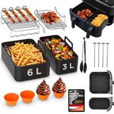 UNBOX Airfryer Accessoires - Geschikt voor Philips Dual Basket 3000 & Philips Airfryer 5000 series - Inclusief Airfryer Siliconen Bakje & e-Receptenboek