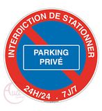 AUA SIGNALETIQUE - Bord voor parkeerplaats privéparkeerplaats - Ø 130 mm, aluminium Dibond 3 mm