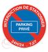 AUA SIGNALETIQUE - Bord voor parkeerplaats privéparkeerplaats - Ø 130 mm, aluminium Dibond 3 mm