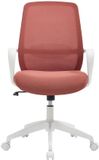 Vente-unique Fauteuil de bureau - Tissu - Terre cuite et blanc VATISTA
