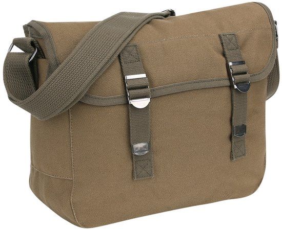 Fostex Pukkel tas US Style canvas groen - Schoudertas - Unisex - Leer