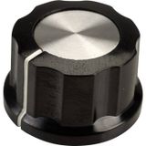 Draaiknop SCI RN-99D(6.4mm) Draaiknop Zwart, Wit (Ø x h) 26.8 mm x 15.8 mm 1 stuk(s)