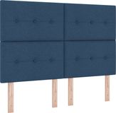 vidaXL Boxspring Bed met Hoofdeinde Blauw 160 x 200 cm Stof