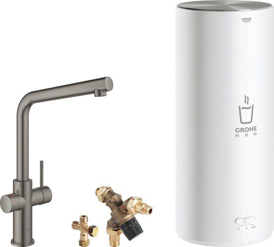 GROHE Red 3IN1 Kokendwaterkraan - L uitloop - 7L boiler - Hard Graphite (Antraciet) - 30324AL1