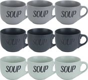 Cosy & Trendy Soepbekers/soepkommen - set 9x stuks - 11 x 8 cm - 510 ml - keramiek - mix kleuren - kommetjes