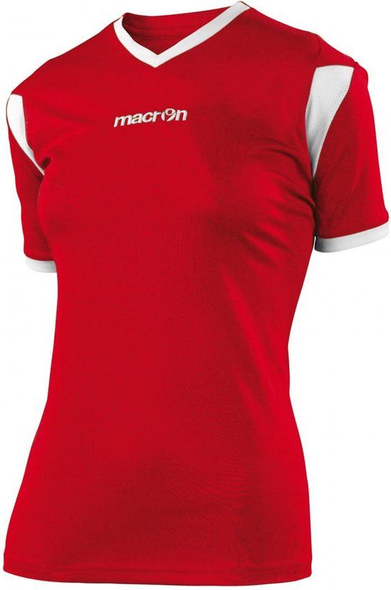 Macron Euphoria Maglia Sportshirt Dames Rood/Wit Maat XL - Voetbal - Polyester - Rits