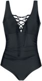 Black Premium by EMP Zwart zwempak met vetersluiting - Dames - 4XL