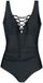 Black Premium by EMP Zwart zwempak met vetersluiting - Dames - 4XL