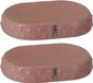 Gerimport Set van 2x stuks zeephouders/zeepbakjes roze keramiek 15 cm