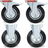 vidaXL - 8 stuks zwenkwielen met plaatbevestiging - 200 mm - Zwart