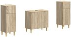vidaXL - Set de 3 pièces - meuble de salle de bain - DELFT - Sonoma - Chêne - Traité - bois