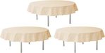 Santex 3x Ivoorwitte Ronde Tafelkleden/Tafellakens 240 cm Polyester Effen Wit