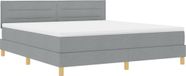 vidaXL LED Boxspringbed met kussens, lichtgrijs, 180 x 200 cm, stof