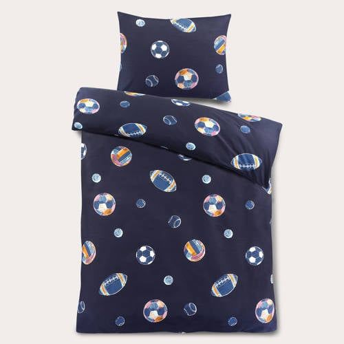 NOUS Kids katoenen dekbedovertrek 1-persoons (140x200 cm) Blauw All over print