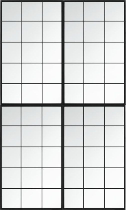 vidaXL Wandspiegels 4 st 100x60 cm metaal zwart