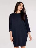 Apricot Cocoon-minijurk met ribboord