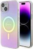 Guess Iridescent Script Back Case (MagSafe Compatible) - Geschikt voor Apple iPhone 15 (6.1") - Roze