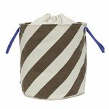 OYOY Sakki panier à linge Coton, Polyamide, Polyester, Viscose Bleu, Marron, Blanc