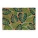 Relaxdays Kokosdeurmat, Bladermotief, 60 x 40 cm, Antislip, Weerbestendig, Veelkleurig