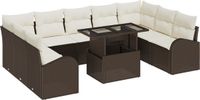 vidaXL Tuinbank Set 4 zitplekken Bruin Polyrattan