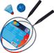 Happy People set de badminton - 2x raquettes - rouge/bleu - acier/plastique - 45 cm - jouet pour enfant
