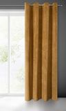 Eurofirany Villa Gordijn fluweel zacht 10 ogen 1 stuks edel gordijn dik 290 g/m2 elegant glad effen pluizig modern klassiek woonkamer slaapkamer lounge, honinggeel, 140 x 250 cm