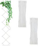 Relaxdays Trellis Hout - Set van 3 - 180 x 30 cm - Klimplanten - Muur - Wit