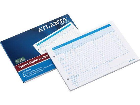 Atlanta Werkbrief Atlanta A5 wekelijks 50vel - Blauw