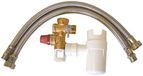 DIPRA - Waterverwarmer aansluitset - verticale veiligheidsgroep + sifontrechter + 2 slangen van roestvrij staal 50 cm - ACS-gecertificeerd