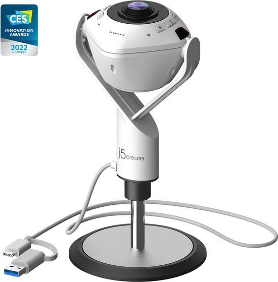 j5create JVU368-N 360° AI-webcam met luidsprekertelefoon