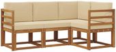 vidaXL Bankset voor buiten, 4-delig, naturel en beige