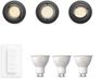 Philips Hue Peridot Set van 3 Inbouwspots (Zwart)