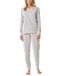 Schiesser Pyjama lang Dames Pyjamaset - zilvergrijs gemêleerd - Maat S
