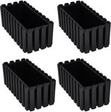 MK TRADING Michał Kotarba KOTARBAU® Set van 4 bloembakken voor buiten – kunststof – 38 x 18 x 16 cm – antraciet – bloempot – rechthoekig – bloempot – balkonbak – bloempot voor buiten – gemakkelijk te reinigen