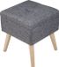 Kamyra® Pouf avec rangement - Coffre de rangement avec couvercle - Repose-pieds - Pouf de rangement - Lin, gris foncé, 32 x 36,5 cm