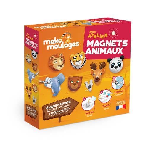 mako moulages - Mon Atelier Magnets Dieren - 1 vorm met 6 afdrukken - Knutselset - Made in France - Voor kinderen vanaf 5 jaar - Ontwakingsspel - Fijne motoriek - Plezier - 39095
