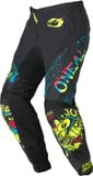 Oneal ELEMENT RANCID Motorcross broek voor jongeren Zwart/Geel Maat 20