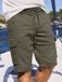 LERROS Mannelijke cargo-bermuda met trekkoord en riemlussen, Maat: 34, Kleur: NORDIC OLIVE