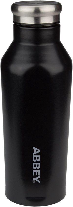 Abbey Camp Drinkfles - Dubbelwandig - 350 ml - Zwart - Roestvrijstaal