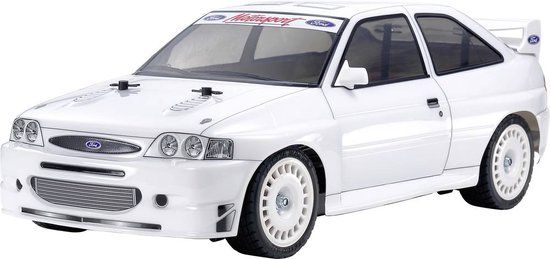 Tamiya 1:10 RC Ford Escort Racing Custom (TT-02) - Wit - Bouwpakket