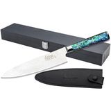 Katana Saya Pearl 20cm Koksmes - High Carbon VG-10 Damascus Staal voor Extreme Taaiheid & Scherpte - Acryl handvat met Abalone patroon