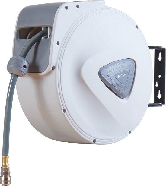 Persluchtslang met haspel Nassau wit en grijs 20+2 m pro.tec