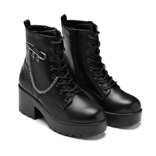 KOI Salvius Safety Pin Military Lace Up Dames Geveterde laarzen - EU37