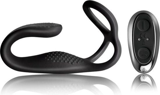 Rocks-Off Felix Dolphin Vibrator - Zwart - Met ribbels/met nopjes - 27 cm