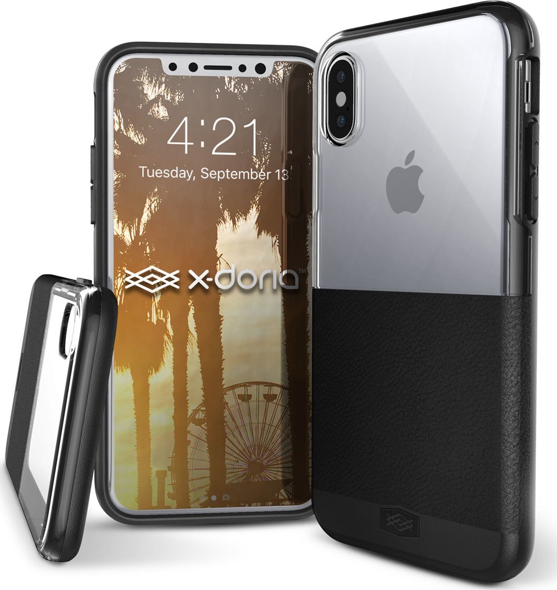 X-Doria Dash IPhone X zwart leer